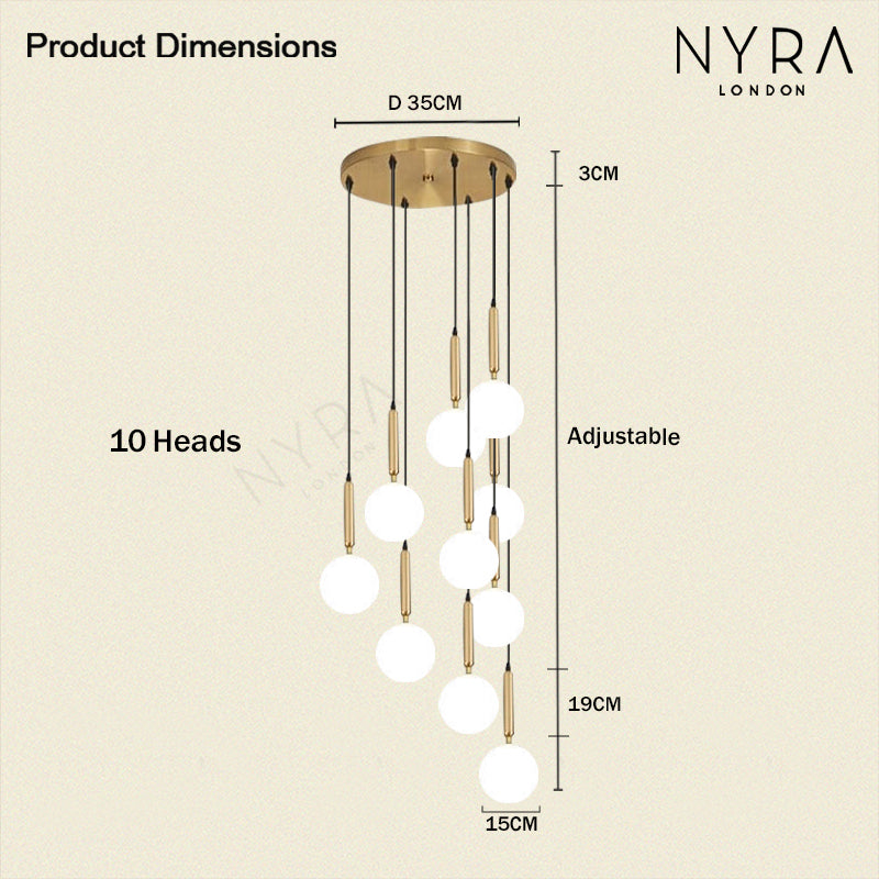 size of Jane Orb Chandelier