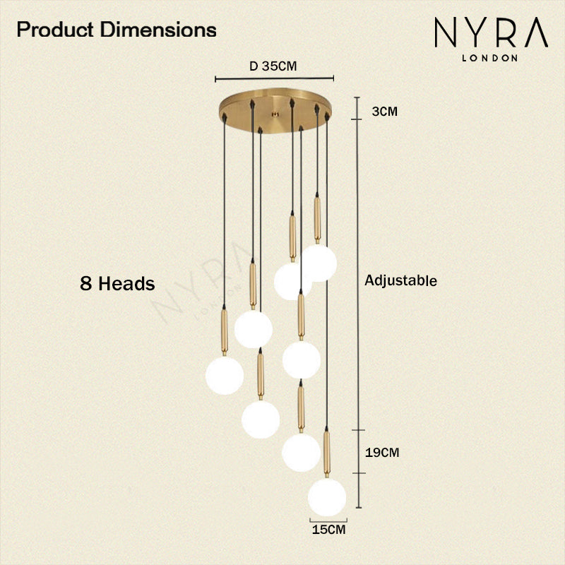 size of Jane Orb Chandelier