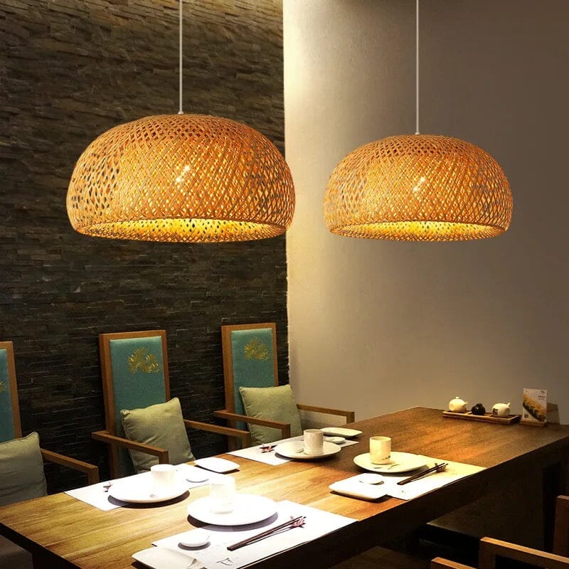 Bamboo basket lampshade