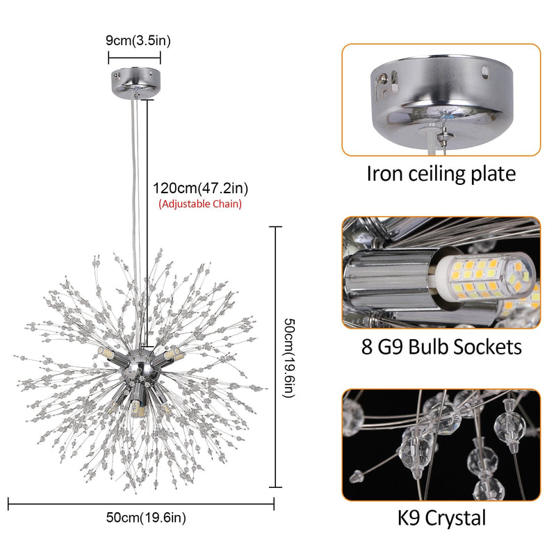 Crystal Dandelion pendant light