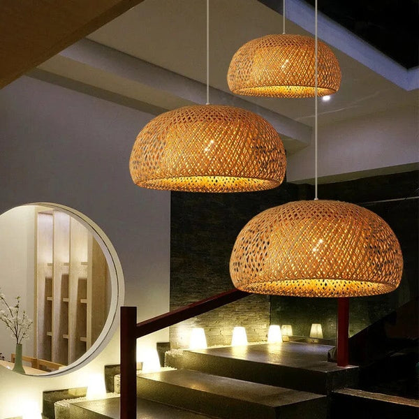 Bamboo basket lampshade