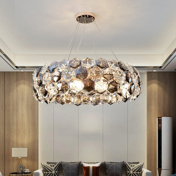 Kara Post-modern Crystal Wrought Iron Chandelier