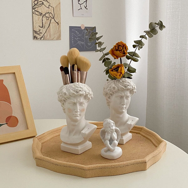 Greek Statue Resin Mini Vase Storage Pot
