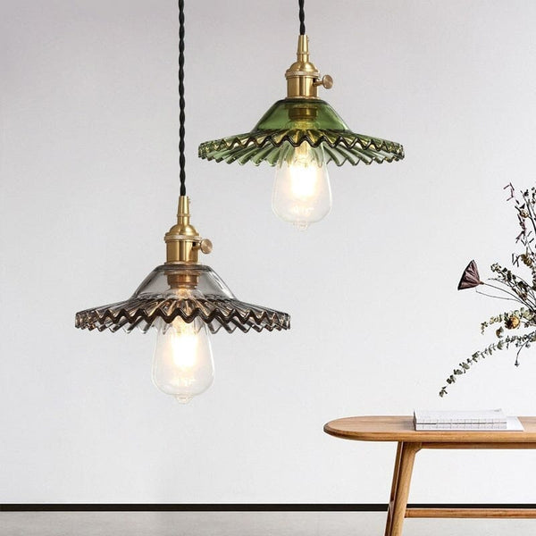 Braided Wire Glass Pendant Color Lamp