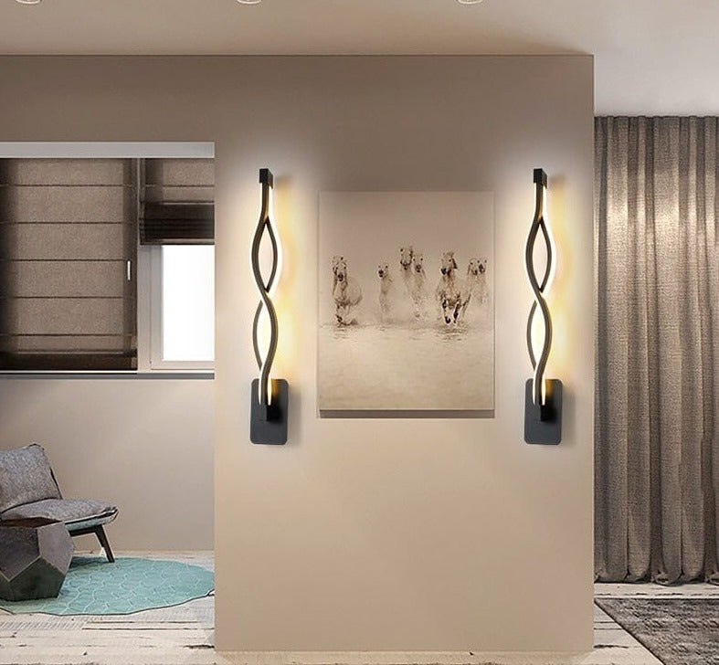 Modern Minimalist LED  Black White Wall Lamps
