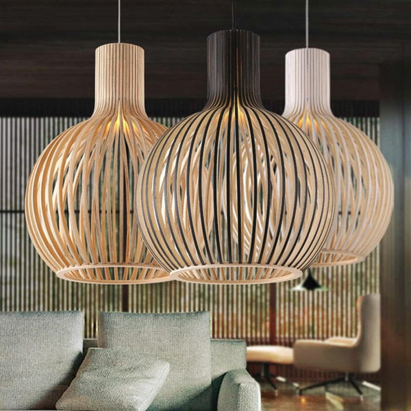 Nordic Wooden Creative Birdcage Chandelier