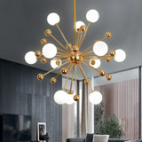 Golden Globe Acrylic Sputnik Chandelier