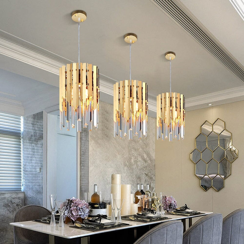 Small Round Gold k9 Crystal Modern Led Chandelier