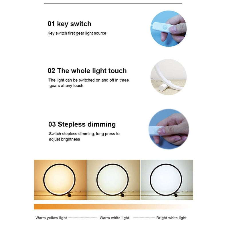 Circle LED Touch sensitive Lamp