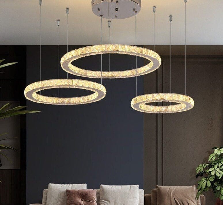 Carter Ring Modern Chrome LED K9 Crystal Chandelier