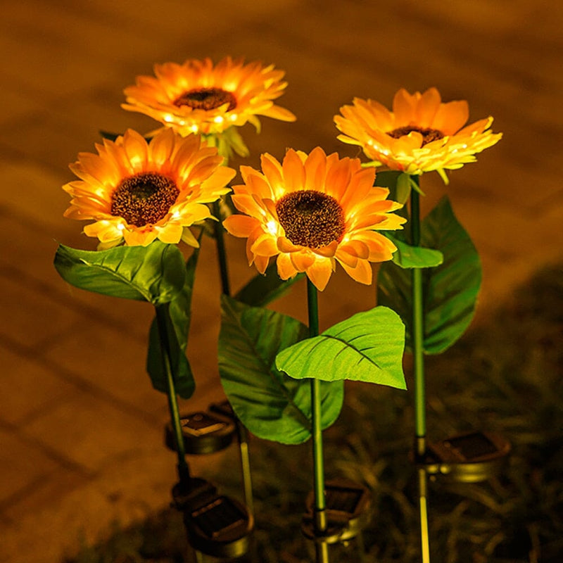 Solar sunflower garden LED lights