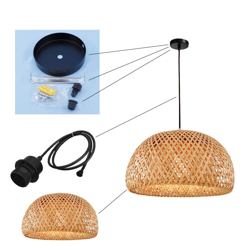 Bamboo basket lampshade