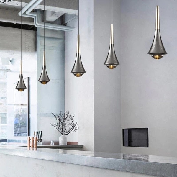 Chrome LED Water Drop Pendants