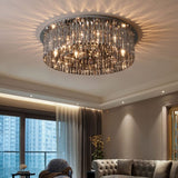 Luxury Martyn Round Black Crystal Ceiling Chandelier
