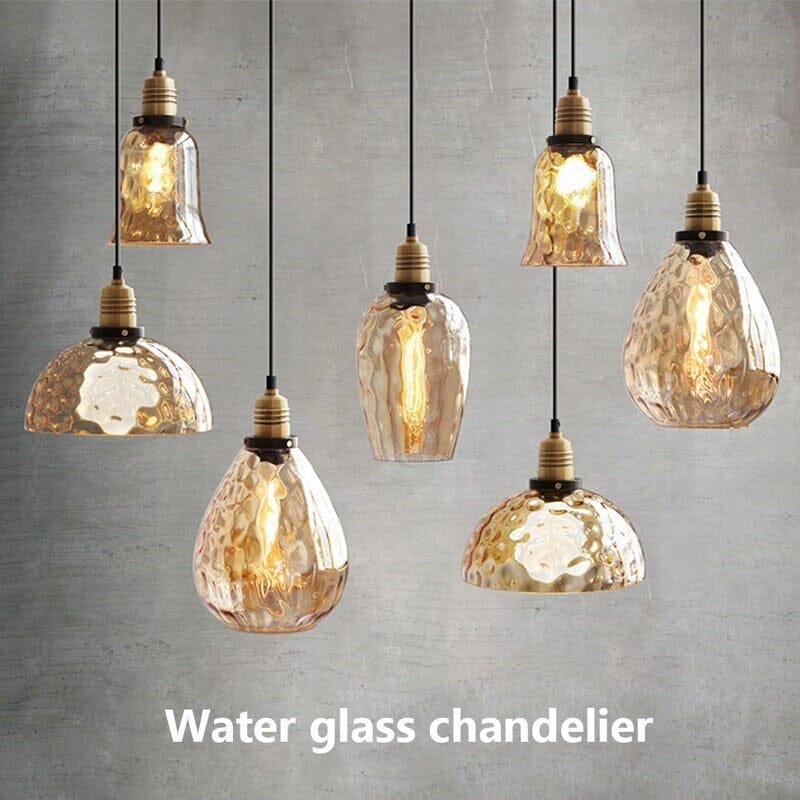 Vintage Amber Glass LED Pendant Light