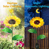 Solar sunflower garden LED lights