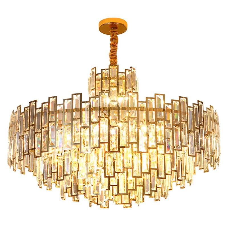 Postmodern Golden Crystal Chandelier