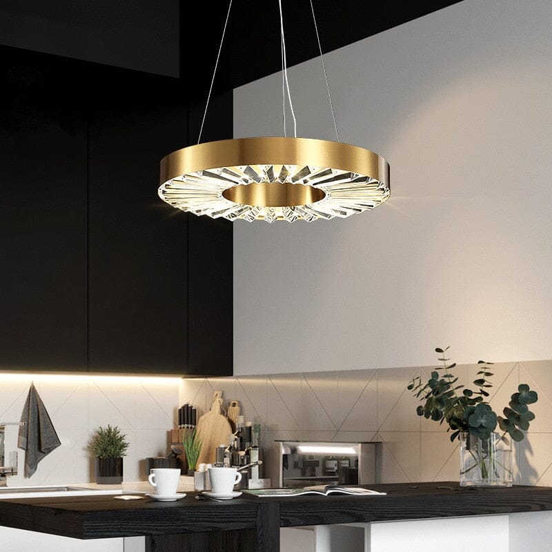 Minimalist Round  Gold Frame LED Pendant Lights
