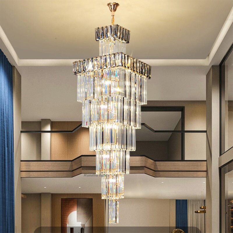 High-end Villa Staircase Crystal  Long Chandelier