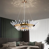 Safia Golden Round Crystal Chandelier