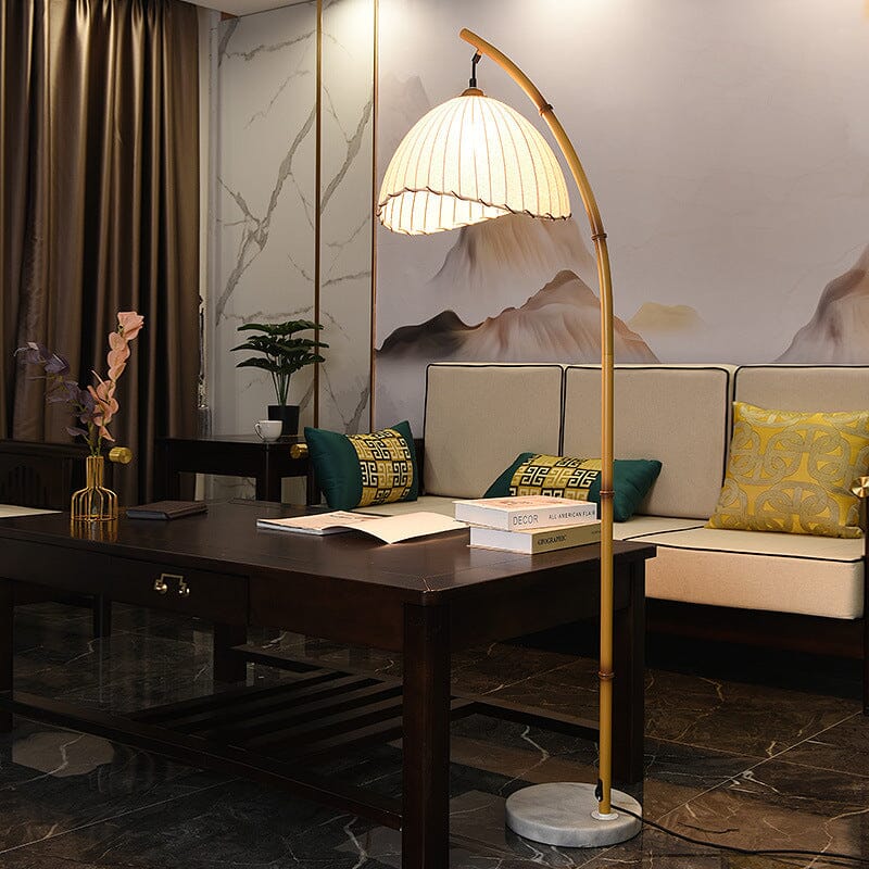 Bamboo arc floor lamp hotsell