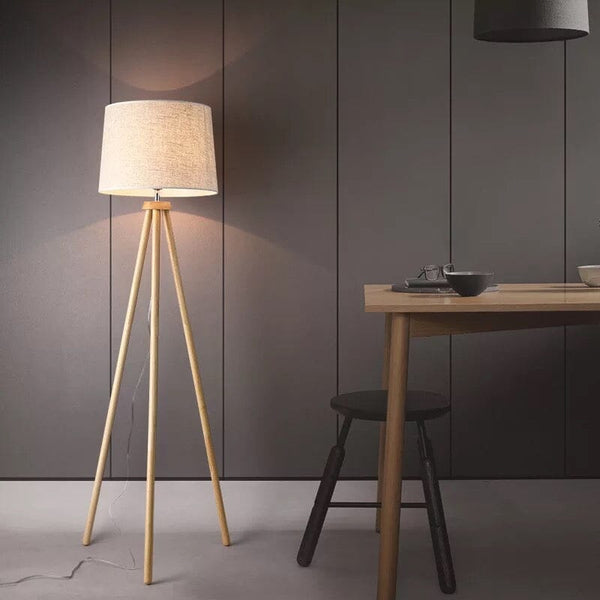 Wooden Shade Floor Lamp