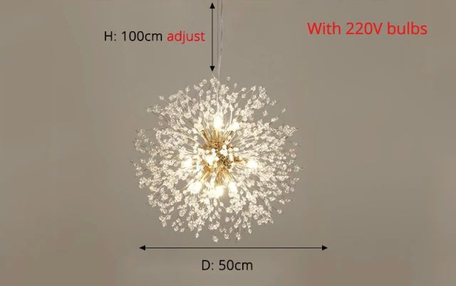 Crystal Dandelion pendant light