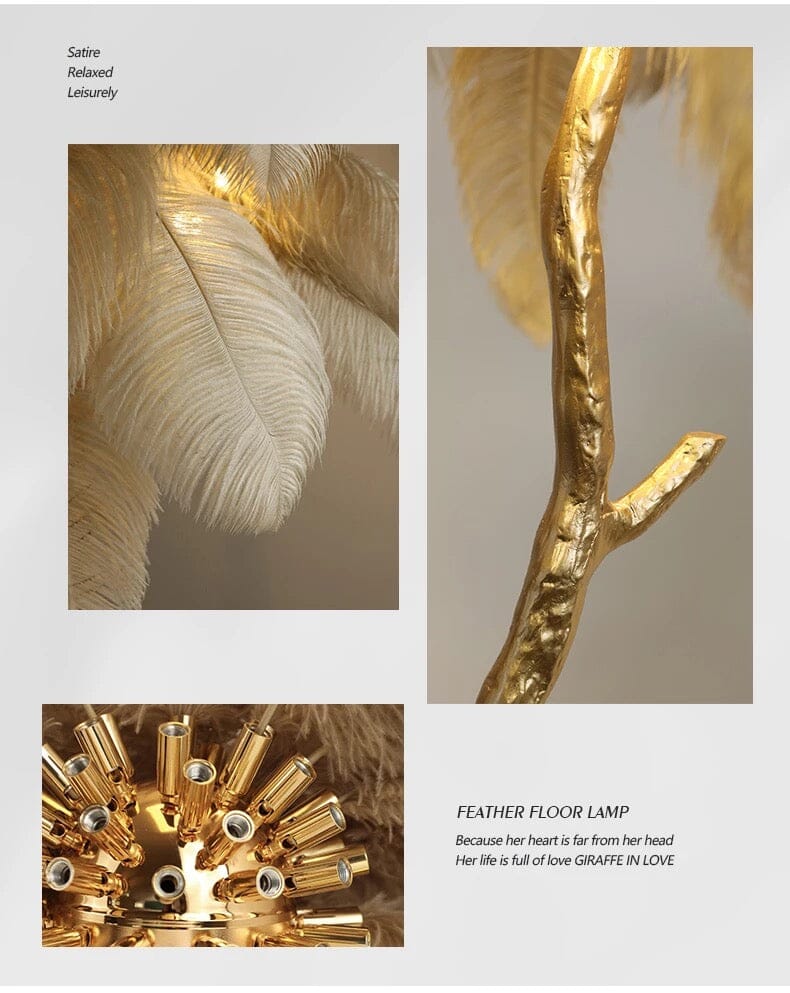 Ostrich Feather Floor Lamp