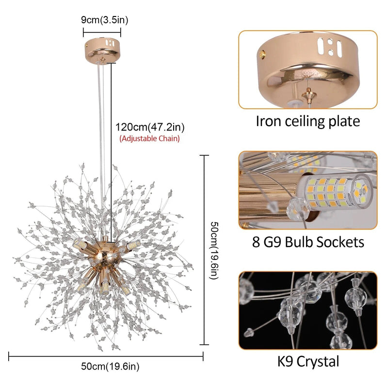Crystal Dandelion pendant light