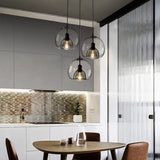 Smoky Grey Bubble Glass Pendants