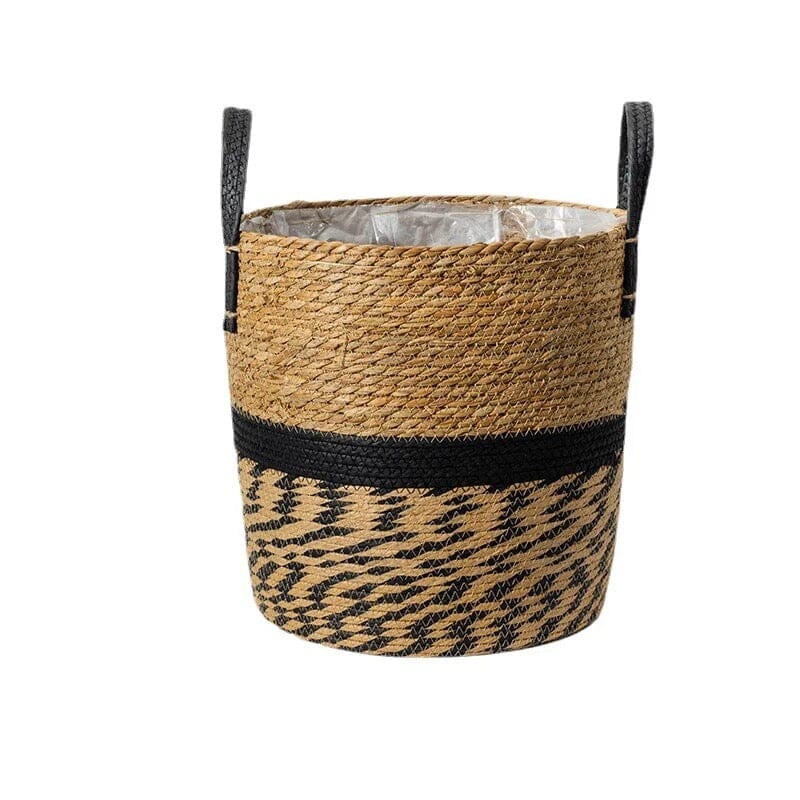 Decorative seagrass storage baskets