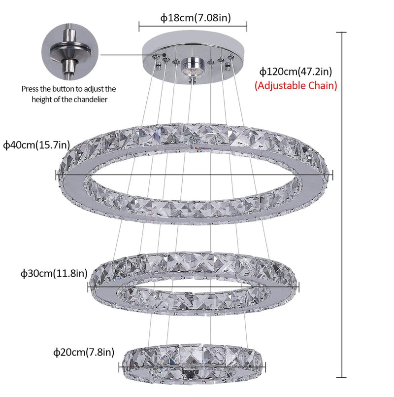 Armani Crystal ring pendant chandelier